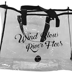2xClear Tote Bag Large Capacity Travel Bag Lightweight Multipurpose Beach Tote Black-image-19