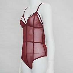 BNF®Womens Lingerie See Through Spaghetti Strap Jumpsuit Romper M Wine Red|Clothing Shoes & Accessories | Womens Clothing |1piece Womens Lingerie Romper-image-59