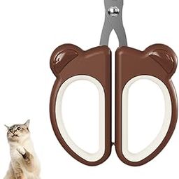Cat Nail Cutter for Persian Cat, Cute Cat Clipper Bear Design Nail Cutter for Cat, Stainless Steel Brown Cat Nail Trimmer PP Handle Cat Nail Clipper Pet Nail Cutter for Small Pets-18