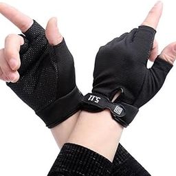 ZaySoo Exercise Gym Gloves for Men Workout with Wrist,Cross Training, Weightlifting, Calisthenics, Great Hand Grip | Ideal for Cycling, Bike Riding and Other Sports Activities Gloves - Black-image-81