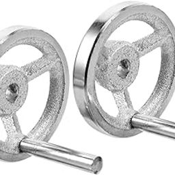 OKUMEYR 2pcs Chrome Plated Handwheel Crank Handles for Lathe and Milling Machines Mechanical Hand Wheel Replacement for Efficient Operation Key Slot with Fixed Handle-image-32