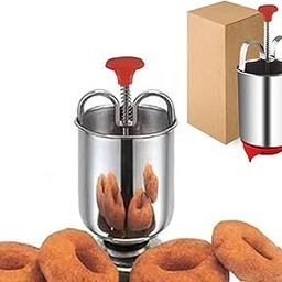 Stainless Steel Medu Vada, Doughnut Maker Dispenser with Red Handle, Kitchen Tool for South Indian Snacks-picture-22