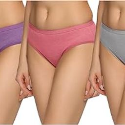 Teens Melange Mid Waist Full Coverage High Rise Panty with Soft Elastic-Strawberry(Pack of 3 & Colors May Vary)-1
