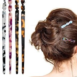 DazzleDiva 4 Pc Stylish Acrylic Star Charm Sticks Acrylic Hair Juda Stick Bun Holder Hair Bun Ties Hair Bun Sticks Design Attached Bun Stick DIY Hair Styles Juda Bun Hair Stick for Women And Girls 4Pc-image-15