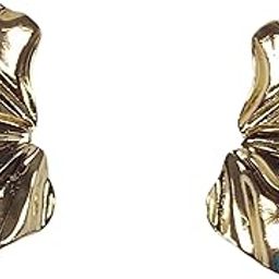 Jewellery Golden Flower Petal Metallic Earrings | Textured Gold Finish | Petal Inspired Design Earrings For Women and Girls-image-64