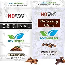 JOYHERBS Herbal Cigarettes For Smoking 100% Tobacco Free and Nicotine Free Original, Clove Flavoured King Size Herbal Smoke Sticks(Pack of 20) | Made with Natural & Ayurvedic Herbs-image-82