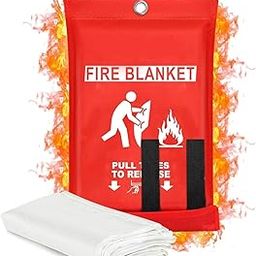 LOCKET Emergency Fire Blanket, 40" x 40" Flame Retardant Safety Blanket for Kitchen, Home, School, Grill, Car, Office, Warehouse – Fiberglass Fire Suppression Blanket for Safety-image-46