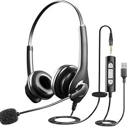 3.5mm Headset with Microphone for Computer, Wired Headset with Microphone, Lightweight Wired Headphones with Mic for Call Center, Cell Phone, Computer, Office, Business, Webinar-picture-15