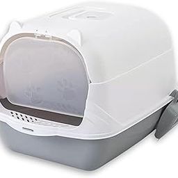Foodie Puppies Cat Litter Box with Scooper (Dome Cat Tray) (18x14 x14 Inch) | Training Cat Litter Box for Cats, Kittens, and Puppies | Potty/Poo Training Box for Small Animals-14