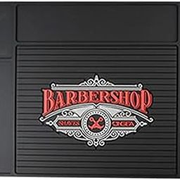 Black Pvc Non-Slip Barber Station Mat For Clippers Scissors Trimmers Brushes | Salon & Spa Equipment | Salon & Spa Supplies-image-1