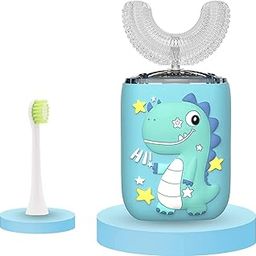 GASLIKE Kids Electric Toothbrushes, U Shaped Ultrasonic Toothbrush, Rechargeable Kids Toothbrush w/ Smart Timer, 3 Brush Heads Replacement, 3 Clean Modes, IPX7 Water Resistant for Child 2-8-image-18