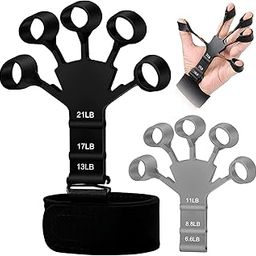 ZODZE Finger Exerciser Finger Stretcher Finger Resistance Band Guitar Strength Trainer Reverse Grip Strengthener Climbing Exercise Equipment Finger Extensor Strengthener for Wrist Hand-image-9