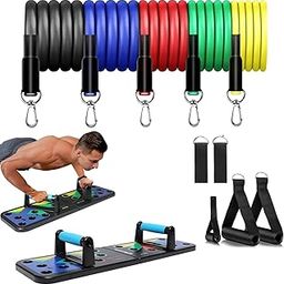 Wearslim® Professional Multifunction Push-Up Rack Board with Workout Toning Tube, 12 in 1 Comprehensive Fitness Push-up Stands Board, 5 in 1 Training Tube Set Stackable up to 110 lbs-image-74