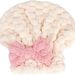 NFI essentials Microfiber Hair Towel Cap Warp Super Absorbent Wet Hair Drying Head Turban, Pookie Bow Knot for Girls Salon Quick Dry Shower with Button for Women-image-23