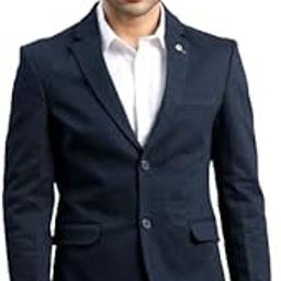 Men Cotton Blend Slim Fit Casual Blazer for Men's | Navy Colors |-image-23