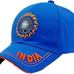 Cotton and India Cricket Cap- Original Quality Head Caps for Men -Unisex Mens Cap- Adjustable Buckle Caps for Men- All Sports Cricket Caps for Men Women- Fans Sports Caps Blue-image-74