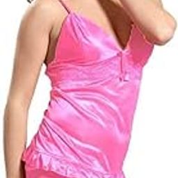 Satin Laced Short Top Nightwear Set (Free Size)-image-43