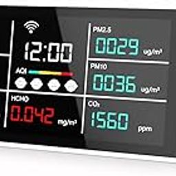 amiciSense WIFI Air Quality Meter with Time Display & Data Export Feature-CO2/PM2.5/HCHO/Temperature/Humidity Sensor Compatible with SmartLife App-15