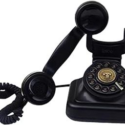 Corded Retro Phone Decorative Vintage Old Phone for Bedroom Study Home Decor Black | Corded Telephones | Home Telephones & Accessories-image-65