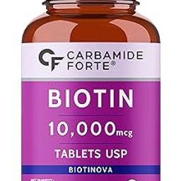 Carbamide Forte Biotin 10000mcg for Hair Growth, Skin & Nails - 120 Veg Tablets-15