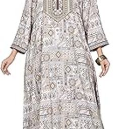Women's Elegant 100% Viscose-Rayon Printed Long Nighty - Luxe Lounge Comfort for a Soft & Stylish Sleep-picture-3