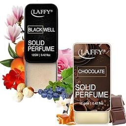 LAFFY BLACK WELL & CHOCOLATE GUM Solid Perfumes | Alcohol Free | Cologne for Men & Women | Non-Greasy Perfume Wax | Strong & Lasting Fragrance,12 gm (Pack of 2)-26