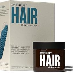 YourHappyLife Hair Capsules with Keranat™, Biotin (10,000mcg), Hair Aminos, DHT Blockers | Dual Action Capsules for Healthy Hair Growth, Reduced Hair Fall & Breakage, Shine & Lustre, 30 Capsules.-10