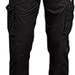 beevee Mens Black Fixed Waist Cargo with Belt-picture-2