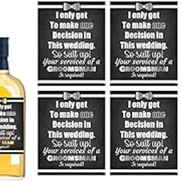 6 Pieces Will You Be My Groomsman + 1 Bonus Best Man Proposal Wine Labels or Liqueur Labels, Whisky, Vodka, Rum, Beer Bottles Sticker Set, Groomsmen Party Favors, Decorations Suit Up!-image-25