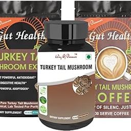 Way Of Pleasure Mushroom Capsule, Exract Powder and Coffee Combo For Heart health, Immunity, Gut Health, Focus (3 Pack Combo, Turkey Tail Mushroom)-image-4