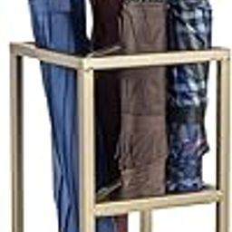 INDIDECOR 35805 Geometric Modern Matte Black Metal Freestanding Large & Small Umbrella Holder Stand Storage Rack - Golden-image-82
