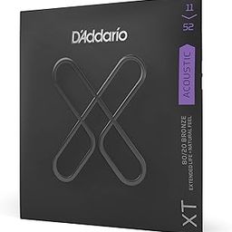 D'Addario XT 80/20 Bronze Acoustic Guitar Strings, Custom Light, 11-52-32
