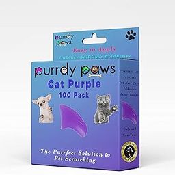 Purrdy Paws - Pack of 100 Purple Purple Kitten Cat Nail Caps-image-53