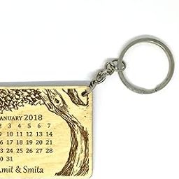 CARVEGLOW® Personalised Engraved Tree Calendar for Anniversary Wooden Keychain | Anniversary Gift | Birthday Gift-picture-28