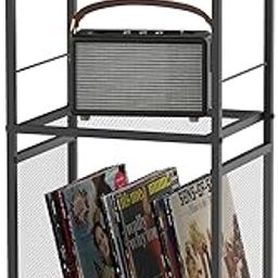INDIDECOR 61894 Record Player Stand, Turntable Table Stand with Vinyl Record Storage, 3-Tier Brown Nightstand End Table for Living Room, Bedroom, Office, Farmhouse-picture-27