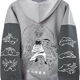 Unisex Tokyo Jujutsu High Anime Oversized Hoodie for Men and Woman, Ten Shadows Printed Hooded Drop Shoulder Cosplay Anime Hoodies-image-14