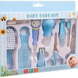 RIGJAK Manicure Grooming Kit for New Born Baby | 10 in 1 Healthcare Accessories Set to Keep Infants & Toddlers Clean | Perfect Nursery Gift with Hair, Nail, Ear Grooming Tools for Kids (Blue)-image-35