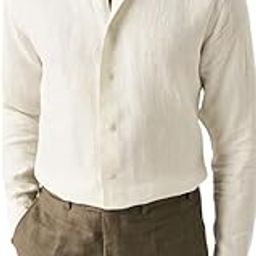 Men's Solid Linen Shirt | Full Sleeve | Tailored Fit Summer Casual Formal Wear | Premium Soft Breathable Fabric-image-25