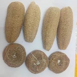 Natural Loofah Sponge Body Scrubber – 4 Pieces Vetiver (Ramacham) Mixed with Coconut Fiber & 3 Pieces Natural Vetiver (Khus) Root Bath Scrubber Set-image-30