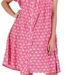 Women's Pleated/AliaCut (L to 4XL)- Front Open/Button Down/Maternity/Feeding/Elderly/Hospital Use Short Length Dress-picture-5