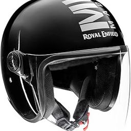 Royal Enfield Open Face MLG Helmet with Clear Visor Gloss Black, Size: XL(61-62cm)-3