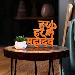 NUKKAD TALES Har Har Mahadev Orange Showpiece - Aesthetic Home, Table Decoration (7 x 6.20 inch), Bedroom, Living Room, Book Shelf, and Office Table,Birthday Gift - Religious Inspirations.-image-19