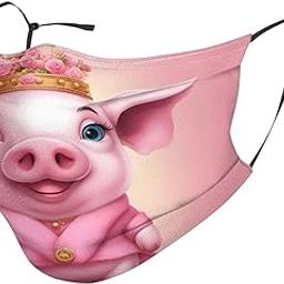 YYHWHJDE Adult Masks Washable Soft breathable Suitable for camping, running, traveling daily use Lovely Pink Pig Pattern-image-63