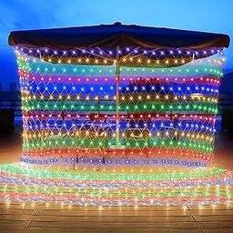 MIRADH Led Net Mesh String Lights/Led Lights for Home Decoration 9.8Ft X 6.6Ft 192 LEDs 8 Modes Warm White (3X2M Multicolor)(PVC),1 Meters-image-2