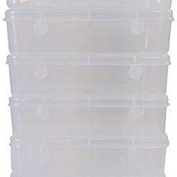 Feliz Clear Plastic Medium Storage Boxes Set of 6 (Size 7.25 x 4.75 x 1.75 inches), Rectangular-picture-30