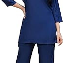 Brand Women's Rayon/Cotton Night Suit Set of Top & Bottom-image-138
