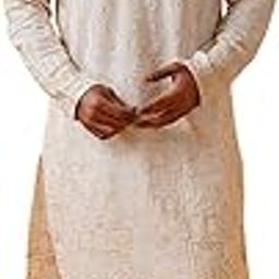 (Since 1958 Men's Cotton Silk Kantha Thread Embroidered Kurta with White Pyjama-picture-35