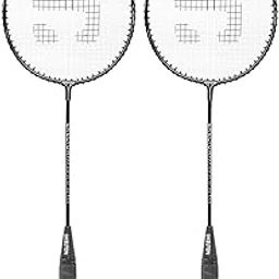 Skelton Badminton Rackets Set with Soft Grip, Oversize & Lightweight Shuttlecocks Racquet with Carry Bag for Children Youth, 2 Player Sport Game for Indoor Outdoor Backyard | (Black)-image-91