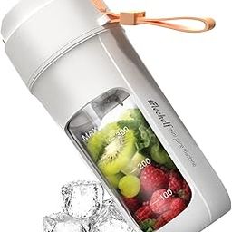 Portable Blender, Mini Blender For Shakes and Smoothies, Personal Blender USB Rechargeable, Fresh Juice Blender With 8 Blades, 12oz Handheld Blender For Kichen Ice (White)-picture-0