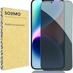 Amazon Brand - Solimo Edge to Edge Privacy Tempered Glass for iPhone 14, iPhone 13 and 13 Pro (6.1 Inch) with Easy Self Installation Kit | Black-30